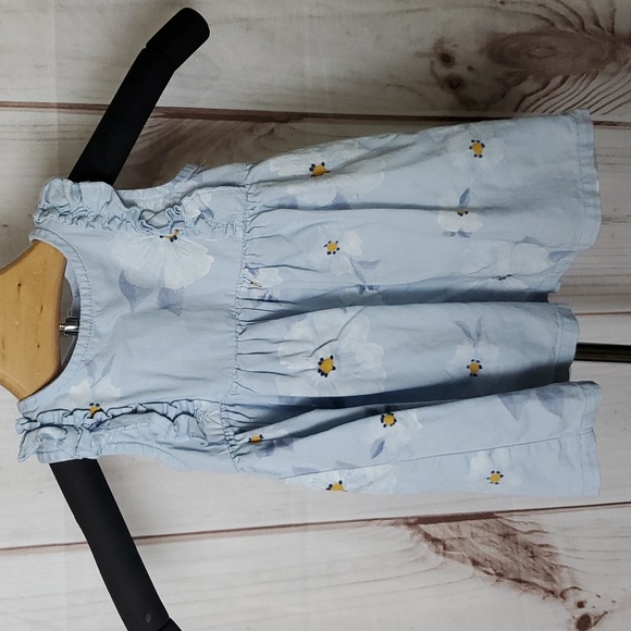 Carter's Other - Carter's Baby Girl Sky Blue Floral Sleeveless Ruffle Dress Size 6 Months